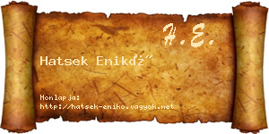 Hatsek Enikő névjegykártya